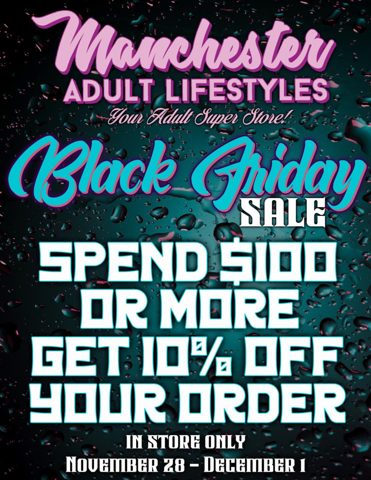 Black Friday 2025 Sale - Manchester Adult Lifestyles Manchester NH Adult Novelties Smoke Shop Adult Toys Shoes Accessories